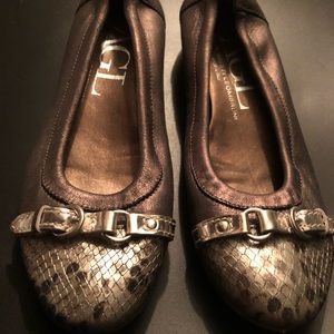 AGL Metallic Leather Snake cap toe ballet flat 7